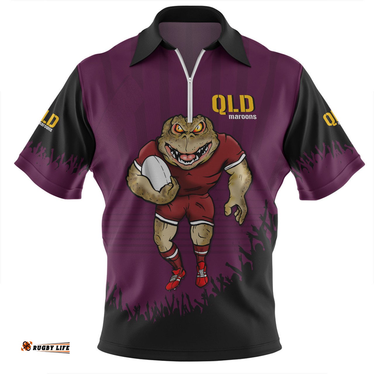 Queensland Maroons Zip Polo Shirt Custom State Of Origin 2024 Go Mighty QLD Maroons For Die Hard Fan Supporters