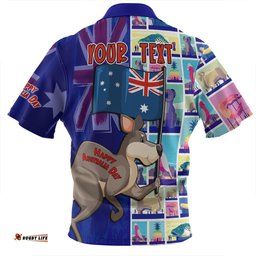 Australia Custom Happy Australia Day With Big Things Zip Polo Shirt