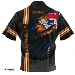 Wests Tigers Zip Polo Shirt - Happy Australia Day Flag Scratch Style
