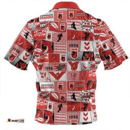 St. George Illawarra Dragons Zip Polo Shirt - Team Of Us Die Hard Fan Supporters Comic Style Zip Polo Shirt