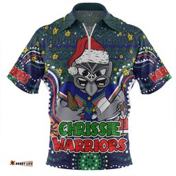 New Zealand Warriors Christmas Custom Zip Polo Shirt - Christmas Knit Patterns Vintage Jersey Ugly Zip Polo Shirt