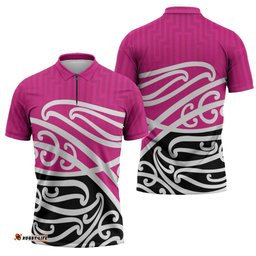 All Pink New Zealand Kowhai Ngutukak Zipper Polo Shirt LT9