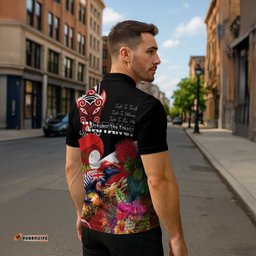 Aotearoa Toitu Te Tiriti Zipper Polo Shirt Waitangi-Honour The Treaty NZ Tuatara and Plants LT03