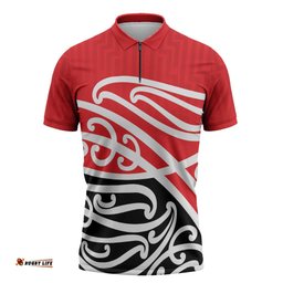 All Red New Zealand Kowhai Ngutukak Zipper Polo Shirt LT9