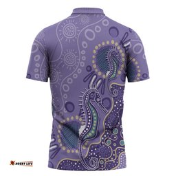 Australia Epilepsy Awareness Zipper Polo Shirt Aboriginal Purple Ribbon with Seahorse LT7
