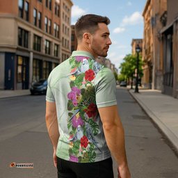 Aussie Budgies Blue And Green Tropical Birds Zipper Polo Shirt LT9