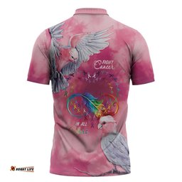 Australia Fight Cancer In All Colors Zipper Polo Shirt Galah Pink Tie Dye LT7