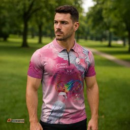 Australia Fight Cancer In All Colors Zipper Polo Shirt Galah Pink Tie Dye LT7
