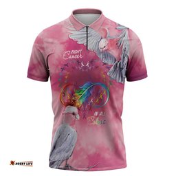 Australia Fight Cancer In All Colors Zipper Polo Shirt Galah Pink Tie Dye LT7