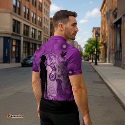 Australia Animals ANZAC Day Zipper Polo Shirt Lest We Forget The Animals Too Purple Poppy LT14
