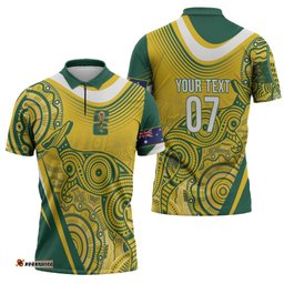 Australia Custom Indigenous Zipper Polo Shirt WC2026 Socceroos Aboriginal Arts LT7