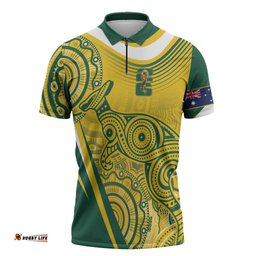 Australia Custom Indigenous Zipper Polo Shirt WC2026 Socceroos Aboriginal Arts LT7