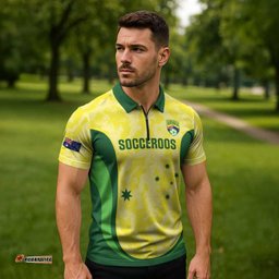 Australia Football Custom Zipper Polo Shirt Go Socceroos Grunge Sporty Style LT14