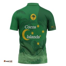 Australia Cocos Keeling Islands Zipper Polo Shirt Southern Cross Palm Tree Pattern LT14