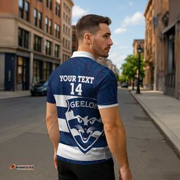 AFL Cats Football Custom Zipper Polo Shirt Geelong Proud Indigenous Art LT14