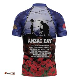 ANZAC Day Zipper Polo Shirt Lest We Forget DT05