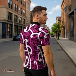 Aotearoa Maori Kowhaiwhai Zipper Polo Shirt Mawhero Puhoro and Patiki LT9