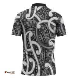 Aotearoa Maori Kowhaiwhai Zipper Polo Shirt Kiwikiwi Puhoro and Patiki LT9