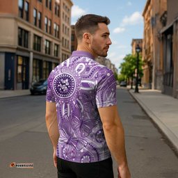 Australia Epilepsy Awareness Indigenous Zipper Polo Shirt Butterfly Aboriginal Art LT7