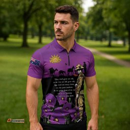ANZAC Soldier and War Animals Zipper Polo Shirt We Will Remember Them LT15