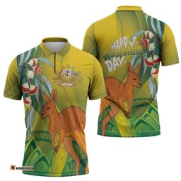 Australia Day Special Zipper Polo Shirt LT7