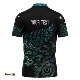 Aotearoa Personalized Lawn Bowls Maori Zipper Polo Shirt New Zealand Paua Shell Tribal Silver Fern LT7