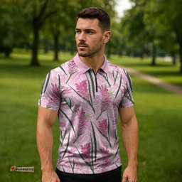Australia Kangaroo Paws Zipper Polo Shirt Aussie Native Flowers Indigenous Art LT14