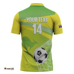 Custom Australia Soccer 2026 Zipper Polo Shirt Come On Matildas LT14