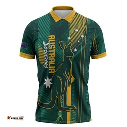 Australia Socceroos 2026 Custom Zipper Polo Shirt Go Aussie Kangaroo National Color LT14