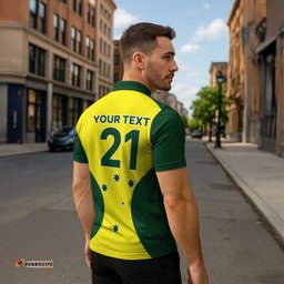 Custom Australia Cricket Spirit 2026 Zipper Polo Shirt World T20 Edition LT9