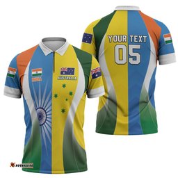 Custom India Vs Australia Cricket Zipper Polo Shirt Final Matchup LT05