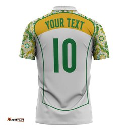 Custom Australia Football Zipper Polo Shirt Aboriginal Pattern Sporty Style-White Color LT03