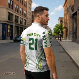 Custom Rugby Cook Islands Avaiki Zipper Polo Shirt White Kuki Airani Tribal Maori Inspired LT9