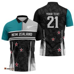 Custom NZ Cricket Pride Zipper Polo Shirt Silver Fern Fan Supporter Apparel LT9