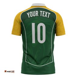 Custom Australia Football Zipper Polo Shirt Aboriginal Pattern Sporty Style-Green Color LT03