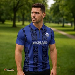 Custom Oceania Football NZ Auckland Zipper Polo Shirt Maori Tribal Pattern LT9