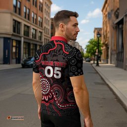 Custom Saints Football Zipper Polo Shirt Aboriginal Dot Art Pattern DT05