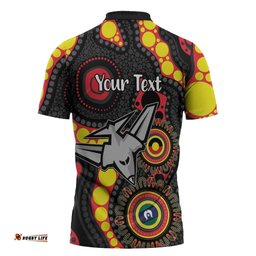 Essendon Bombers NAIDOC Week 2026 Personalised Zipper Polo Shirt 50 Years of Deadly Aboriginal Art LT14