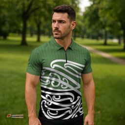 Green Fern New Zealand Kowhai Ngutukak Zipper Polo Shirt LT9