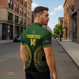 Custom Avaiki Cook Islands Rugby Zipper Polo Shirt Kuki Airani Tatau Black LT14