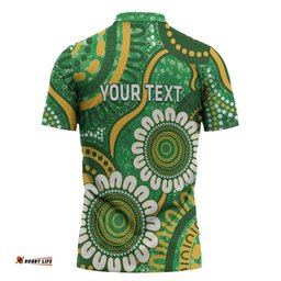 Bowls Australia Custom Zipper Polo Shirt Aboriginal Art National Color LT14