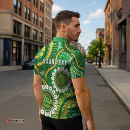 Bowls Australia Custom Zipper Polo Shirt Aboriginal Art National Color LT14