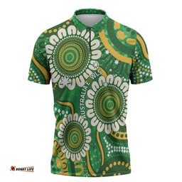 Bowls Australia Custom Zipper Polo Shirt Aboriginal Art National Color LT14