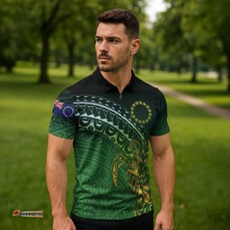 Cook Islands Rugby Kuki Avaiki Zipper Polo Shirt Tribal Turtle LT7
