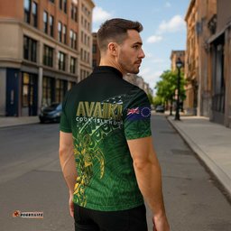 Cook Islands Rugby Kuki Avaiki Zipper Polo Shirt Tribal Turtle LT7