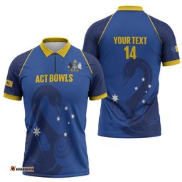 Custom ACT Bowls Australia Zipper Polo Shirt Go Australian Capital Territory Swan LT14