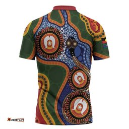 Australia NAIDOC Week 2026 Zipper Polo Shirt 50 Years of Deadly Dhari Snake Aboriginal Art LT14