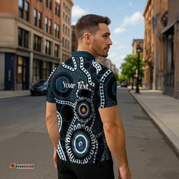 Carlton NAIDOC Week 2026 Personalised Zipper Polo Shirt 50 Years of Deadly Aboriginal Art LT14