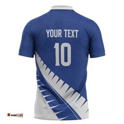 Custom New Zealand Cricket Zipper Polo Shirt Kiwi Birds Haka Dance Blue Fern Sporty Style LT03