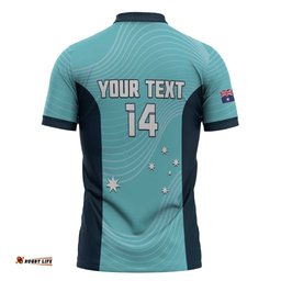 Custom Bowls Australia Zipper Polo Shirt Teal Color Curve Sporty LT14